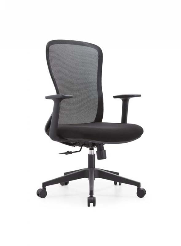 Black Mesh Swivel Task Chair with Fixed Arms TSK-MB-FA5-BLK