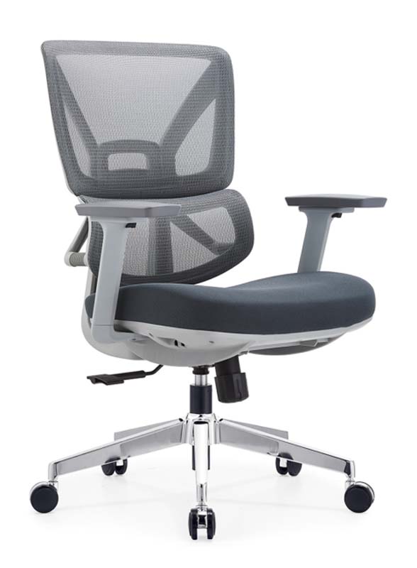 Mid-Back Mesh Ergonomic Office Task Chair with Fixed Arms and Chrome Base U-OC-MESH-MID-FA-CR01