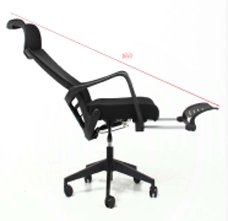 Black Reclining Ergonomic Office Chair with Pull-out Footrest ERC-FR160-BLK