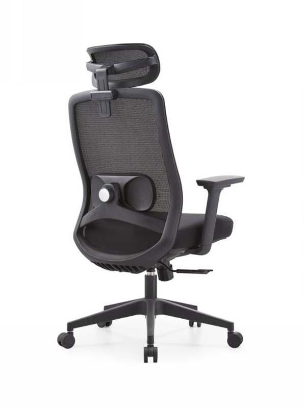 Black Mesh Ergonomic Task Chair with Adjustable Headrest and Lumbar Support EMH-MESH-01