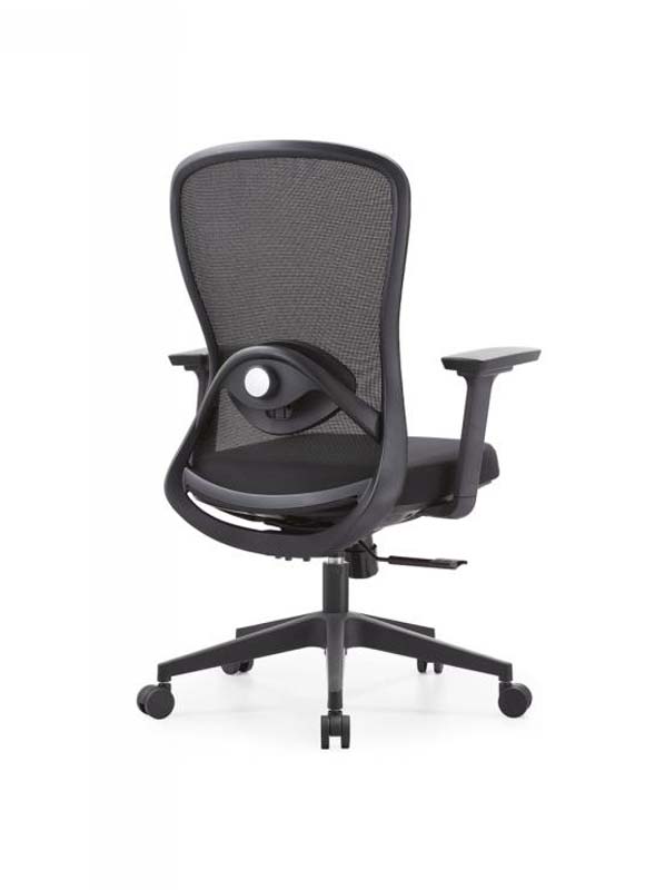 Black Mesh Ergonomic Task Chair with Fixed Armrests and Lumbar Support ETC-MESH-FA-LB-01