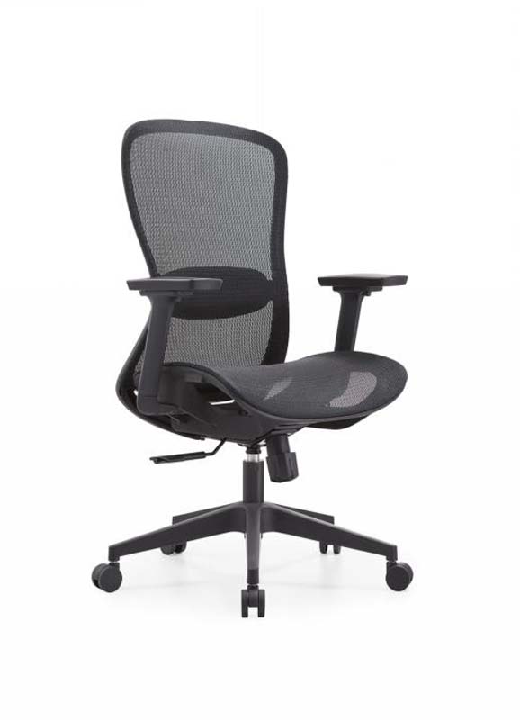 Black Mesh Ergonomic Task Chair with Height-Adjustable Arms EMC-MESH-ARMB-01