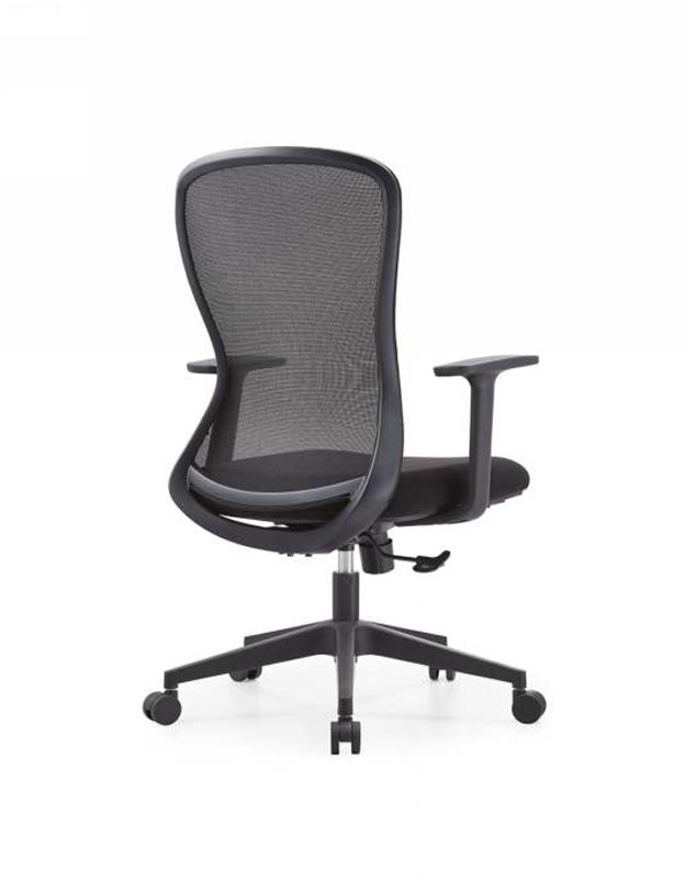 Black Mesh Swivel Task Chair with Fixed Arms and Five-Star Base OFC-MESH-FA5-BLK