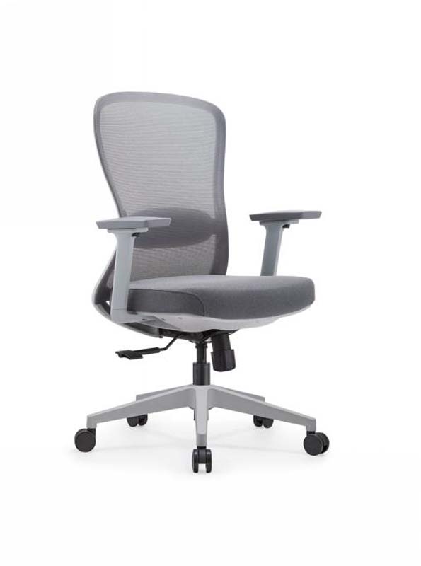 Mid-Back Gray Mesh Swivel Task Chair with Height-Adjustable Arms TSK-MESH-GY-01