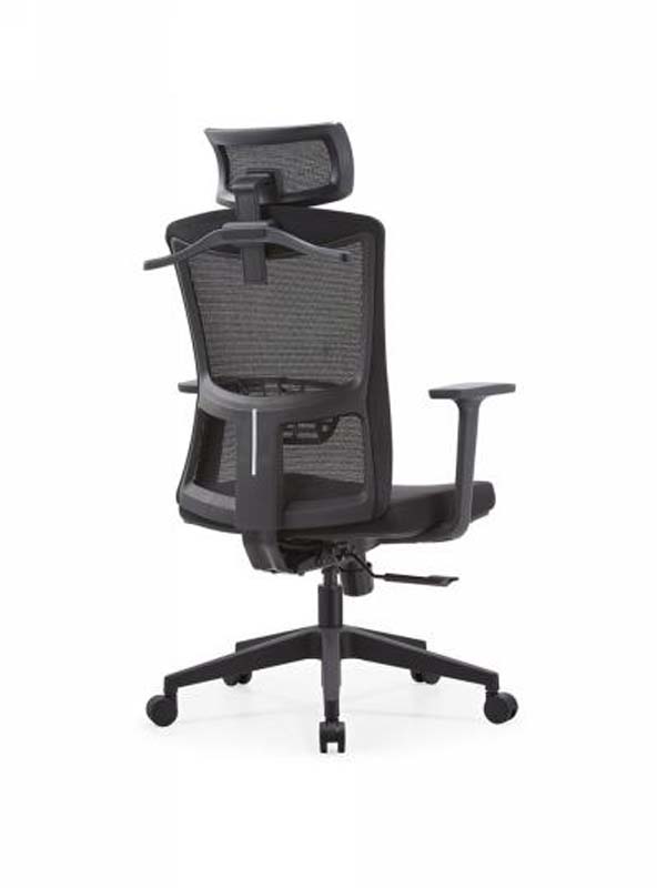 Black High-Back Mesh Ergonomic Office Chair with Headrest and Fixed Arms U-ERG-HB-MESH-01