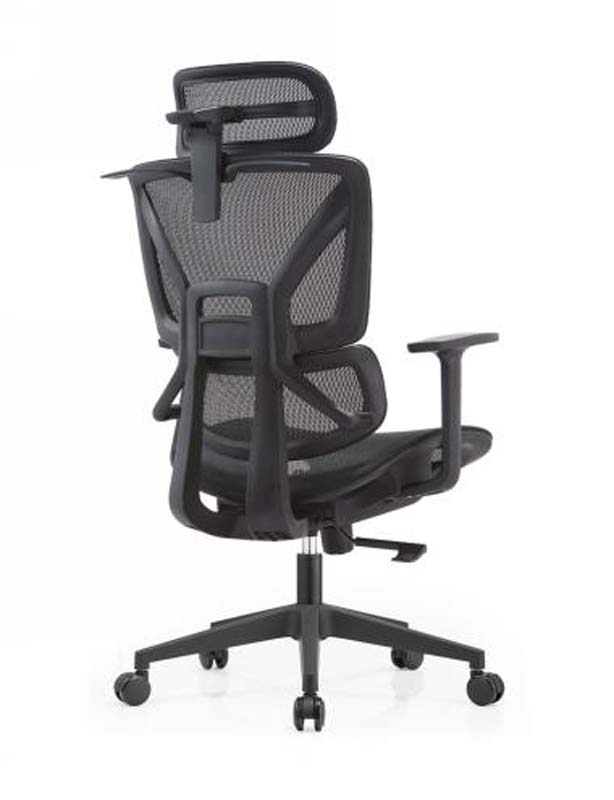 Black Mesh High-Back Ergonomic Office Chair with Headrest EOH-MESH-HB-5D-01