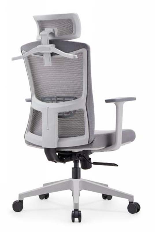 Gray Mesh Ergonomic Task Chair with Height-Adjustable Headrest ERC-MESH-GY-HR5-01