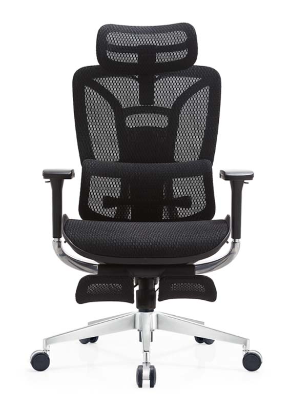Black Mesh Ergonomic Executive Office Chair with Adjustable Headrest and Coat Hanger ERG-MESH-HB-01