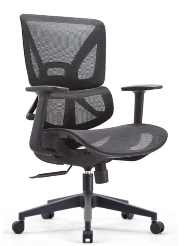 Black Mesh Ergonomic Task Chair with Fixed Armrests ETC-MESH-BLK-01