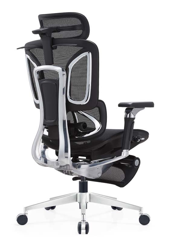 High-Back Mesh Ergonomic Executive Chair with Headrest and Polished Frame ERM-CHR-5D-HB-PF