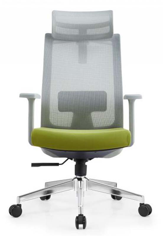 High-Back Mesh Ergonomic Office Chair with Headrest and Green Seat ERG-HBM-GRN-01