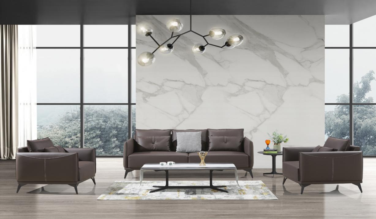 Modern Brown Leather 1+1+3 Sofa Set LTH-113-BR3