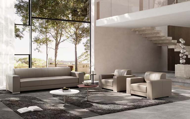 Three-Piece Boxy Upholstered Reception Sofa Set RCP-SF3-BOX-2100