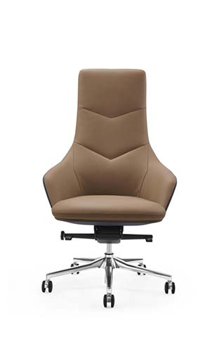 High-Back Brown Leatherette Executive Swivel Chair EXEC-HB-BRN-5STAR