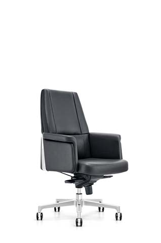 Black Leather High-Back Executive Swivel Chair EXHB-LEA-5STAR-BLK