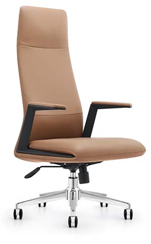 Tall High-Back Leather Executive Swivel Chair EXEC-HB-TAN-5STAR