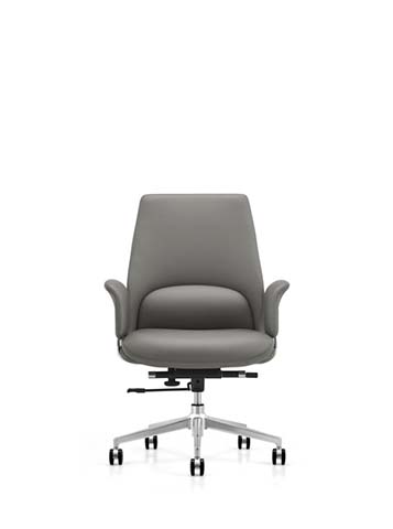 Gray Upholstered Mid-Back Executive Swivel Chair OFC-MB-GRY-5STAR-01