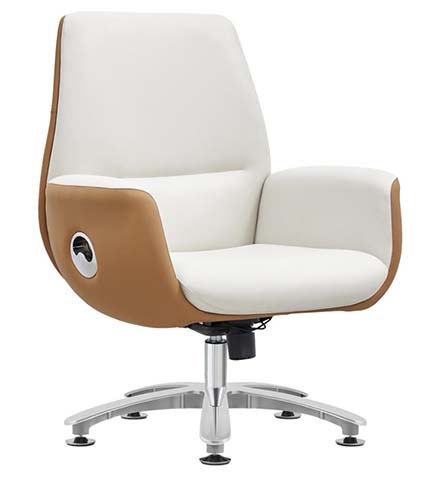 Swivel Executive Lounge Chair with Upholstered Shell and Polished Five-Star Base USC-SHELL-5S-GLIDE-WT