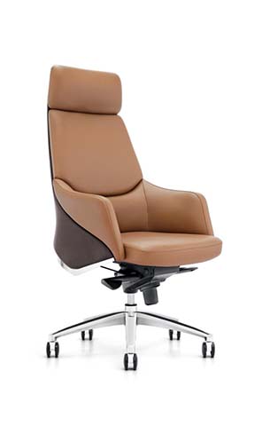High-Back Leather Executive Swivel Chair EXEC-HB-TAN-5STAR