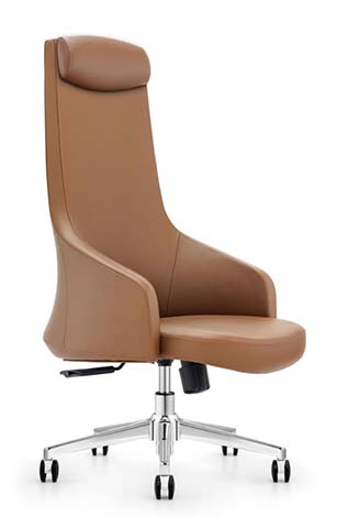 High-Back Brown Leather Executive Swivel Chair EXEC-HB-BRN-CR-01
