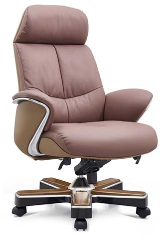 High-Back Padded Executive Swivel Chair EXEC-HB-WOOD-5STAR-01