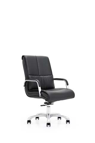 Mid-Back Black Leather Executive Swivel Chair OFC-MB-BLK-520