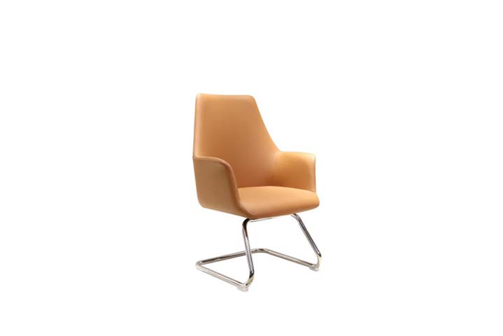 Tan Upholstered Cantilever Visitor Chair with Integrated Armrests CVC-TAN-CS01