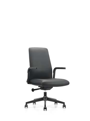 Black Upholstered Mid-Back Swivel Task Chair UTC-MB-BLK-01