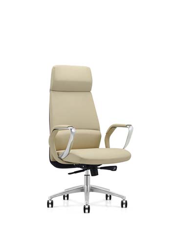 High-Back Beige Leather Executive Swivel Chair EXEC-HB-BGE-01