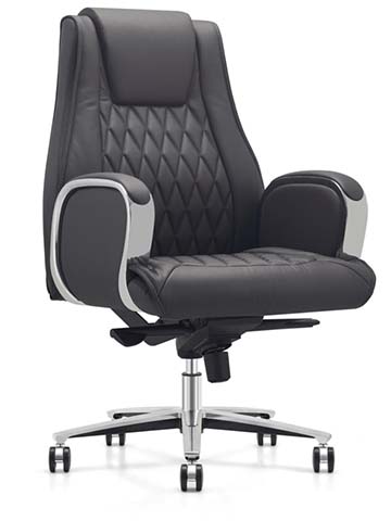 High-Back Quilted Black Leather Executive Office Chair EXE-HB-QT-BLK-01