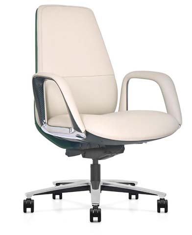 High-Back Padded Executive Swivel Chair with Fixed Loop Arms EXEC-HB-LOOP-680-BE