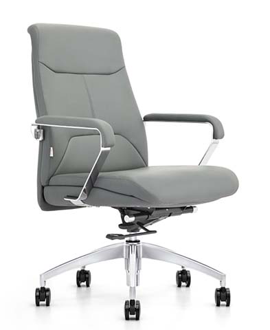 Gray Upholstered Mid-Back Executive Swivel Chair OF-GMB-AL5-650