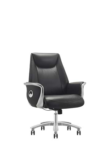 Black High-Back Executive Swivel Chair with Polished Aluminum Base EXEC-HB-BLK-ALU-01