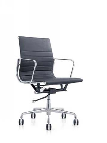 Ribbed Mid-Back Swivel Conference Chair with Chrome Frame OFC-MB-RIB-CHR-01