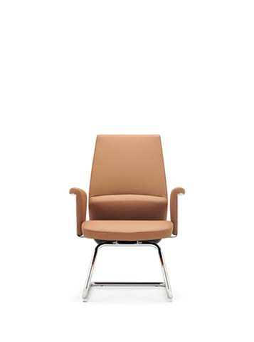 Tan Upholstered Cantilever Conference Armchair CF-CAM-TAN-01