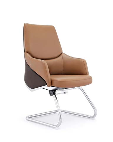 Two-Tone Upholstered Visitor Chair with Chrome Cantilever Base VST-CANT-620-TAN
