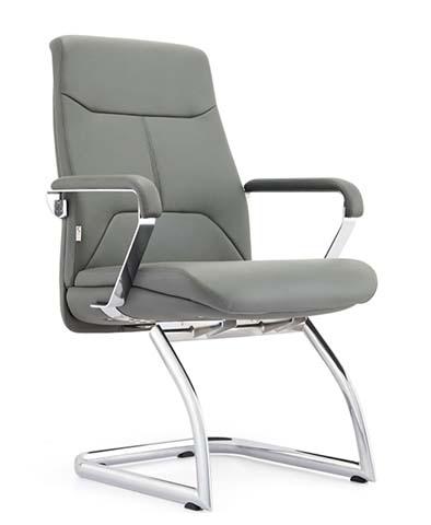 Gray Padded Cantilever Conference Chair with Fixed Armrests CNF-GRY-620-CS