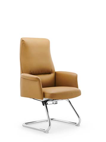 Tan Upholstered High-Back Executive Guest Chair with Chrome Cantilever Base EXEC-HB-CANT-TAN-01