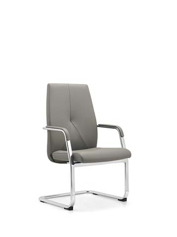 Gray Upholstered Cantilever Conference Chair with Chrome Sled Frame CF-GRY-SLED-01