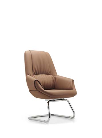 Tan Upholstered Executive Visitor Chair with Chrome Cantilever Base EC-CANT-TAN-01