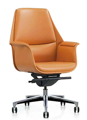 Saddle Tan Upholstered High-Back Executive Office Chair