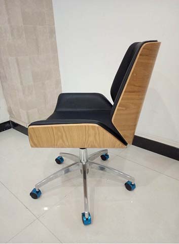 Armless Bentwood Upholstered Swivel Office Task Chair