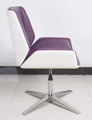 Two-Tone Purple White Armless Height-Adjustable Swivel Accent Chair