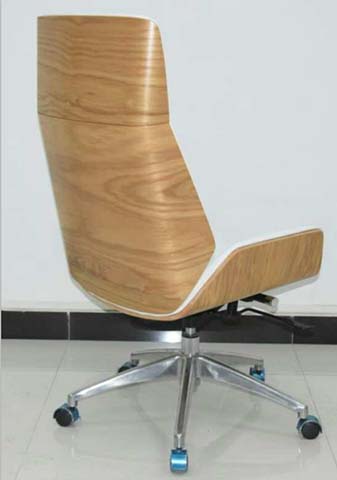 High-Back Bent Laminated Wood Executive Swivel Office Chair