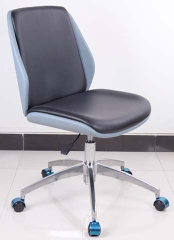 Two-Tone Armless Height-Adjustable Swivel Office Task Chair