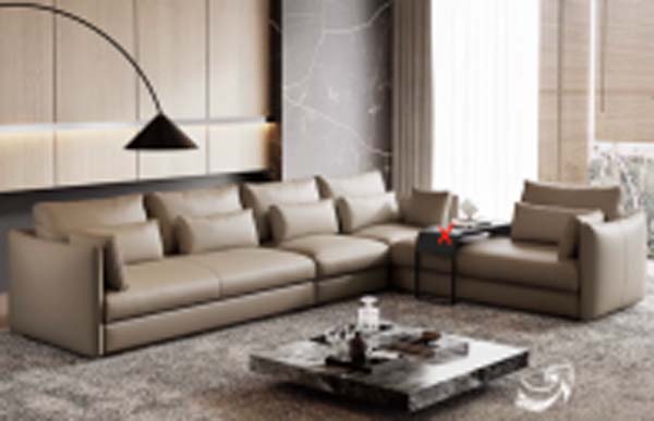 Low-Profile Taupe Upholstered L-Shaped Modular Sectional Sofa
