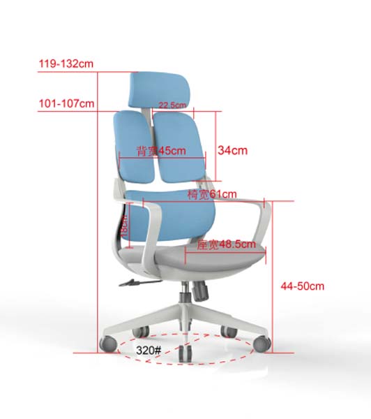 Split Dual-Back Ergonomic Office Chair with Adjustable Headrest