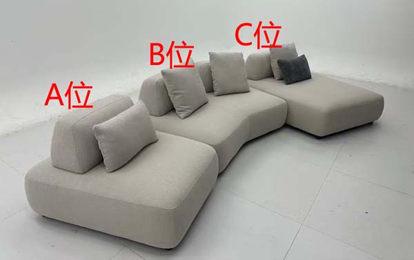 Light Gray Armless Curved Modular Sectional Sofa with Double Chaise
