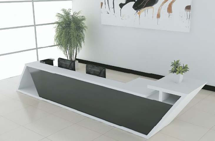 Modern Geometric L-Shape Reception Desk
