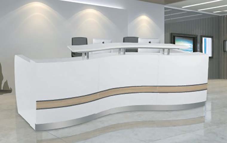 Curved Two-Station Office Reception Desk